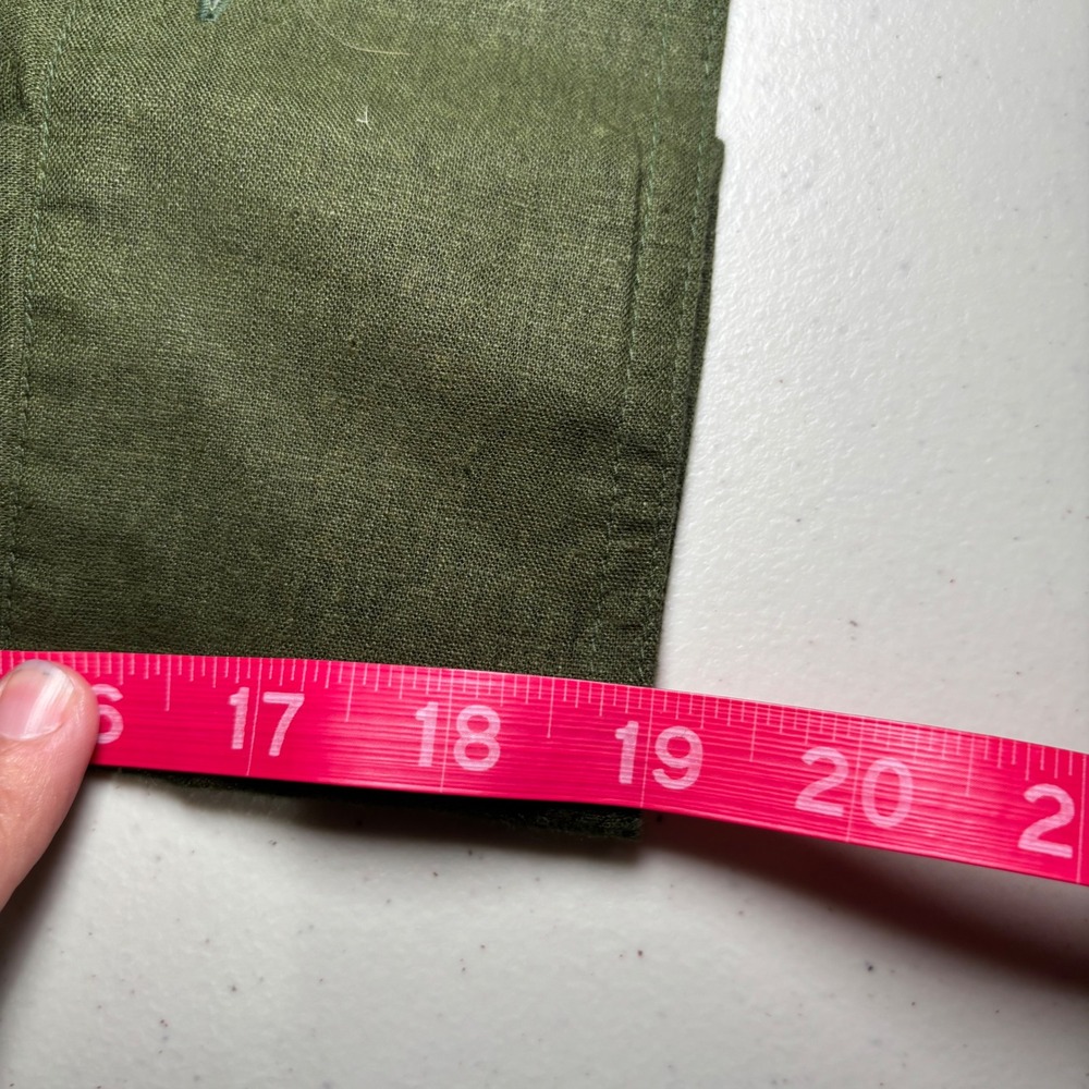 Banana Republic Olive Green Linen Blend Utility Romper Large Petite LP - Picture 12 of 12